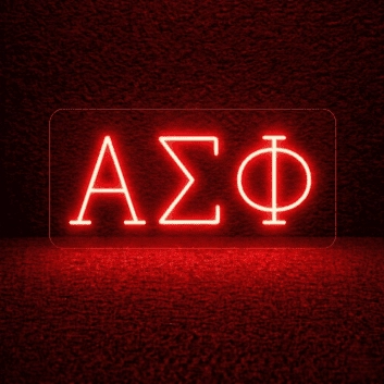 Alpha Sigma Phi ΑΣΦ LED Neon Sign Celebrating Brotherhood and Leadership