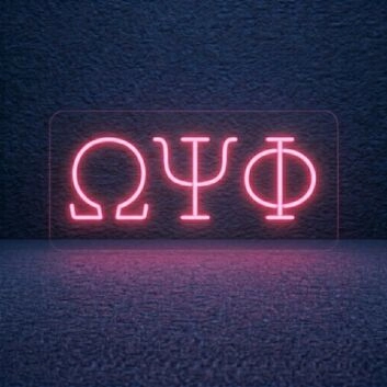 Omega Psi Phi ΩΨΦ LED Neon Sign Celebrating Friendship and Brotherhood