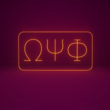 Omega Psi Phi ΩΨΦ LED Neon Sign Celebrating Friendship and Brotherhood