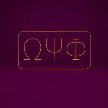 Omega Psi Phi ΩΨΦ LED Neon Sign Celebrating Friendship and Brotherhood