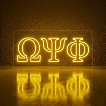 Omega Psi Phi ΩΨΦ LED Neon Sign Celebrating Brotherhood and Service