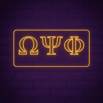 Omega Psi Phi ΩΨΦ LED Neon Sign Celebrating Brotherhood and Service