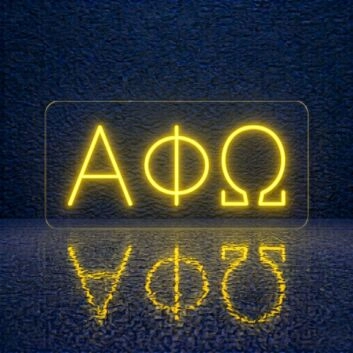Alpha Phi Omega ΑΦΩ LED Neon Sign Celebrating Leadership, Friendship, and Service