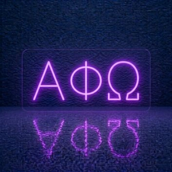 Alpha Phi Omega ΑΦΩ LED Neon Sign Celebrating Leadership, Friendship, and Service