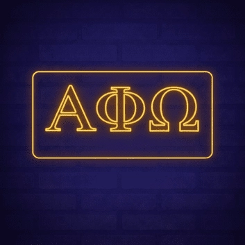 Alpha Phi Omega ΑΦΩ LED Neon Sign Celebrating Service and Leadership
