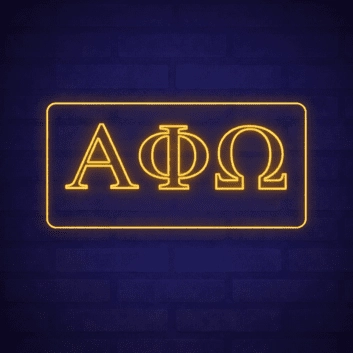 Alpha Phi Omega ΑΦΩ LED Neon Sign Celebrating Service and Leadership