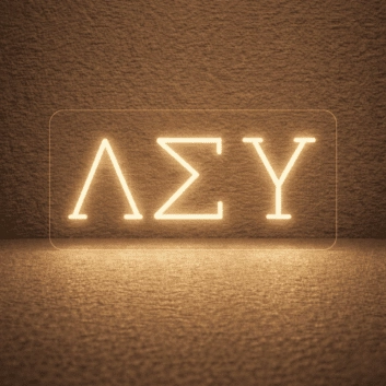 Lambda Sigma Upsilon ΛΣΥ LED Neon Sign Celebrating Brotherhood and Unity