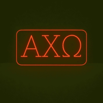 Alpha Chi Omega ΑΧΩ LED Neon Sign Celebrating Sisterhood and Strength