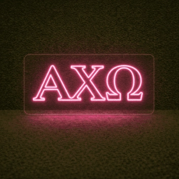 Alpha Chi Omega ΑΧΩ LED Neon Sign Celebrating Sisterhood and Empowerment