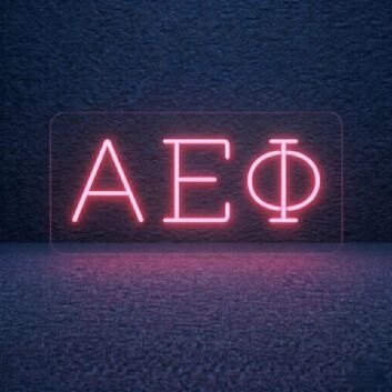 Alpha Epsilon Phi ΑΕΦ LED Neon Sign Celebrating Sisterhood and Empowerment