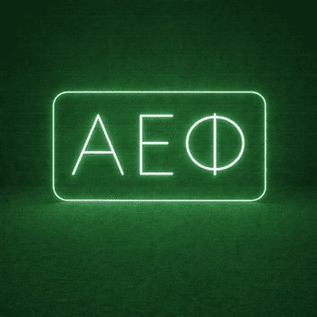 Alpha Epsilon Phi ΑΕΦ LED Neon Sign Celebrating Sisterhood and Empowerment