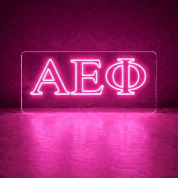 Alpha Epsilon Phi ΑΕΦ LED Neon Sign Celebrating Sisterhood and Unity