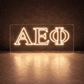 Alpha Epsilon Phi ΑΕΦ LED Neon Sign Celebrating Sisterhood and Unity