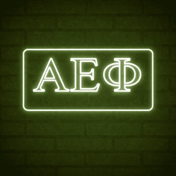 Alpha Epsilon Phi ΑΕΦ LED Neon Sign Celebrating Sisterhood and Unity
