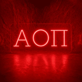 Alpha Omicron Pi ΑΟΠ LED Neon Sign Celebrating Sisterhood and Service