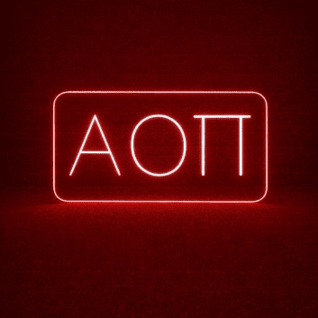 Alpha Omicron Pi ΑΟΠ LED Neon Sign Celebrating Sisterhood and Service