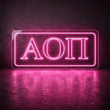 Alpha Omicron Pi ΑΟΠ LED Neon Sign Celebrating Sisterhood and Friendship