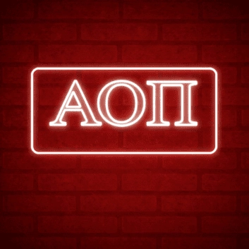 Alpha Omicron Pi ΑΟΠ LED Neon Sign Celebrating Sisterhood and Friendship