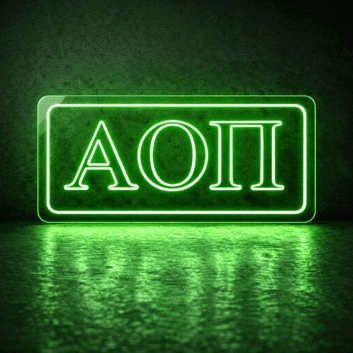 Alpha Omicron Pi ΑΟΠ LED Neon Sign Celebrating Sisterhood and Friendship