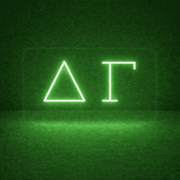 Delta Gamma ΔΓ LED Neon Sign Celebrating Sisterhood and Service