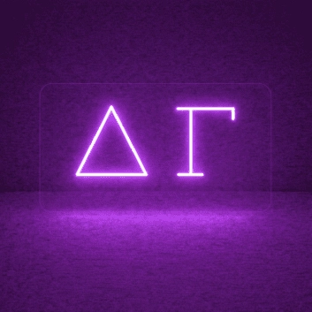 Delta Gamma ΔΓ LED Neon Sign Celebrating Sisterhood and Service
