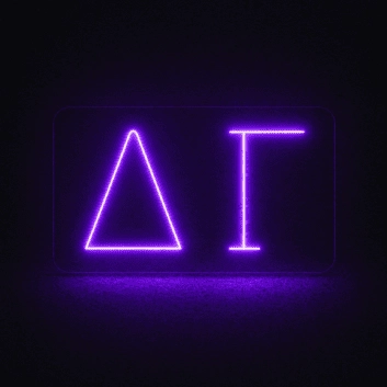 Delta Gamma ΔΓ LED Neon Sign Celebrating Sisterhood and Service