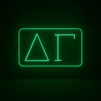 Delta Gamma ΔΓ LED Neon Sign Celebrating Sisterhood and Service