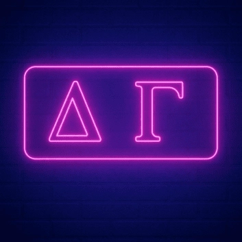 Delta Gamma ΔΓ LED Neon Sign Celebrating Sisterhood and Friendship