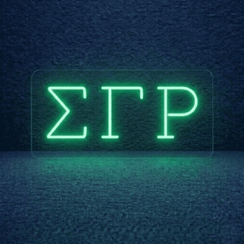 Sigma Gamma Rho ΣΓΡ LED Neon Sign Celebrating Sisterhood and Service