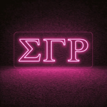 Sigma Gamma Rho ΣΓΡ LED Neon Sign Celebrating Sisterhood and Education
