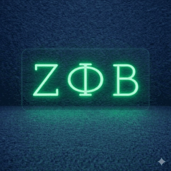 Zeta Phi Beta ΖΦΒ LED Neon Sign Celebrating Sisterhood and Service