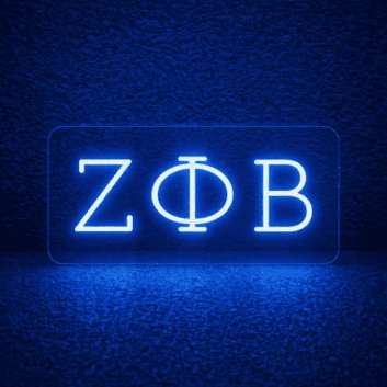 Zeta Phi Beta ΖΦΒ LED Neon Sign Celebrating Sisterhood and Service