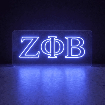 Zeta Phi Beta ΖΦΒ LED Neon Sign Celebrating Sisterhood and Scholarship
