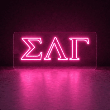 Sigma Lambda Gamma ΣΛΓ LED Neon Sign Celebrating Sisterhood and Empowerment