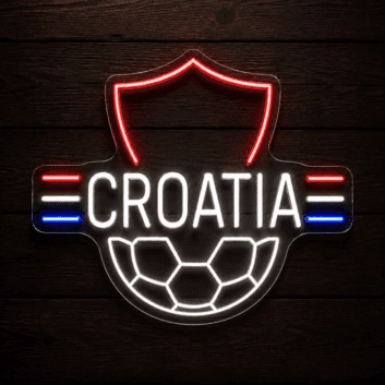 Croatia Soccer LED Neon Sign Croatian Shield Football Neon Light Wall Decor for Sports Bar Game Room