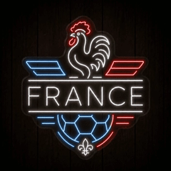 France Soccer LED Neon Sign French Football Neon Light Wall Decor for Sports Bar Game Room