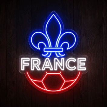 France Fleur De Lis Soccer LED Neon Sign French Football Neon Light Wall Decor for Sports Bar Game Room