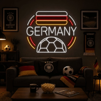 Germany Soccer LED Neon Sign German Football Neon Light Wall Decor for Sports Bar Game Room