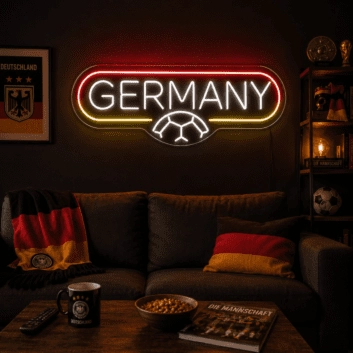 Germany Soccer LED Neon Sign German Football Neon Light Wall Decor for Sports Bar Game Room