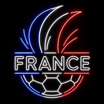 France Tricolor Soccer LED Neon Sign French Football Neon Light Wall Decor for Sports Bar Game Room