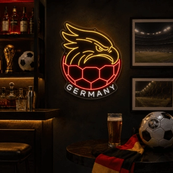 Germany Soccer Eagle LED Neon Sign Football Neon Light Wall Decor for Sports Bar Game Room