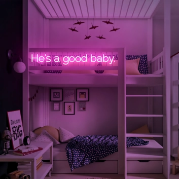 He&#039;s A Good Baby Precious Bundle Neon Art Sign
