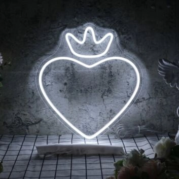 Heart with crown LED neon sign