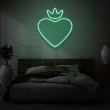 Heart with crown LED neon sign