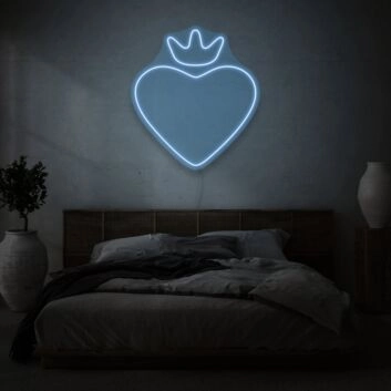 Heart with crown LED neon sign