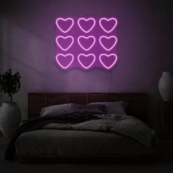 Nine Hearts LED Neon Sign