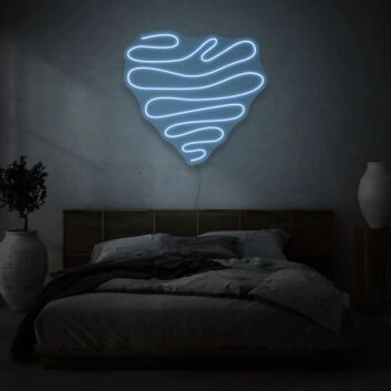 Squiggle Heart LED Neon Sign