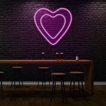 Heart in Heart LED Light Sign