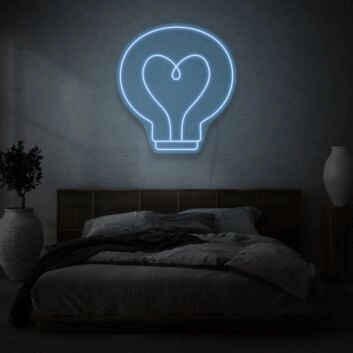 Bulb With Heart LED Neon Sign