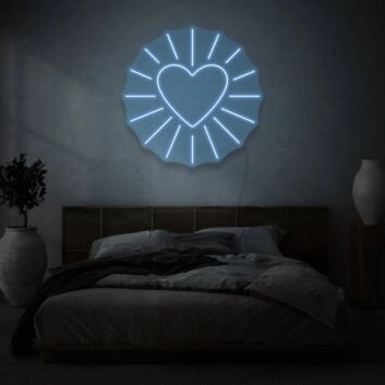 Heart with rays LED neon sign